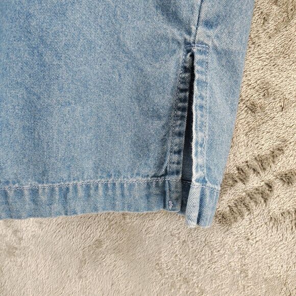 Blair Women Size XL Embroidered Angel Denim Button Down Shirt Top 90s Grannycore - Picture 11 of 12